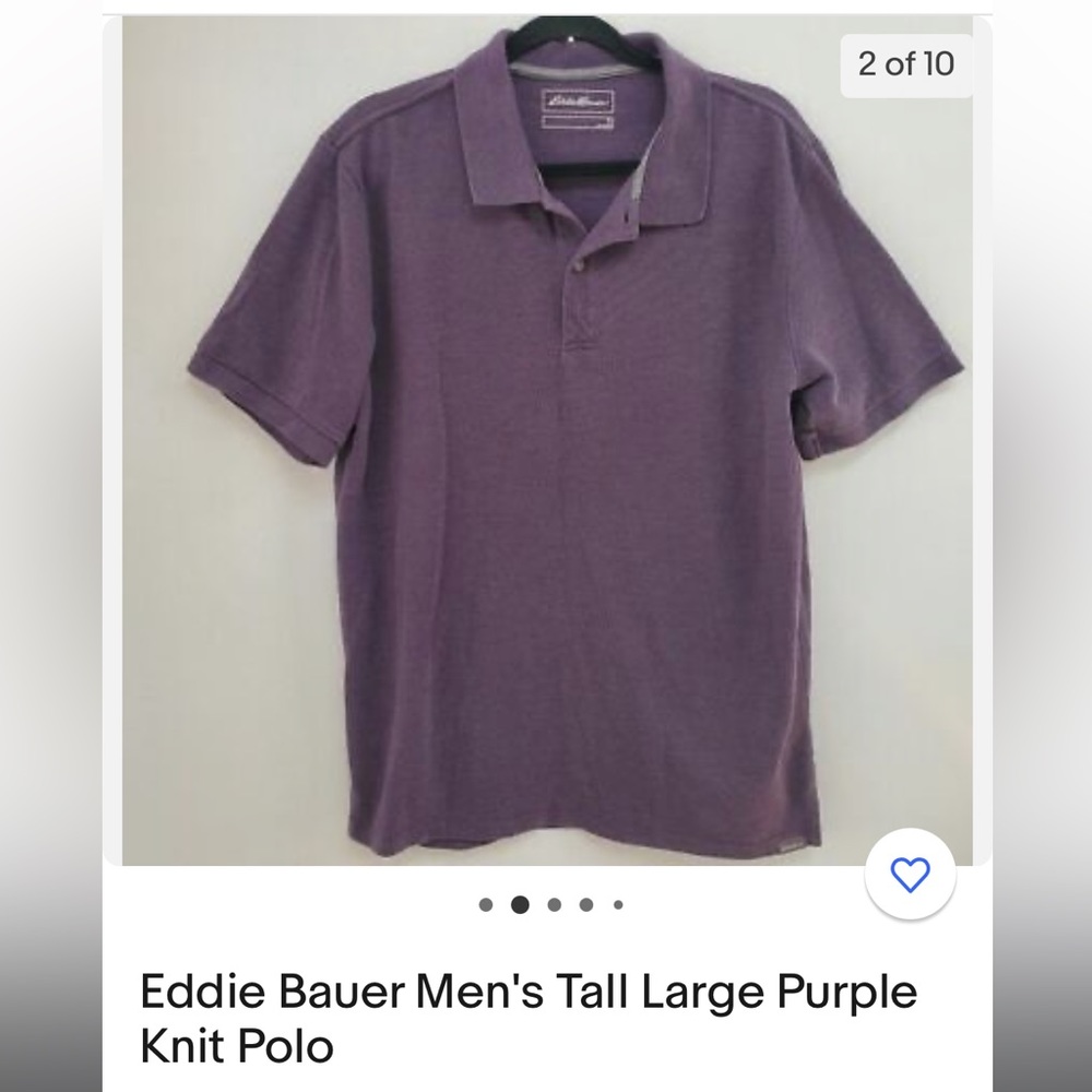 Eddie Bauer Purple Knit Polo, Size L